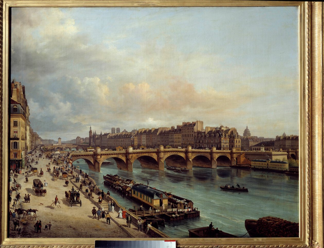 La cite et le Pont Neuf gezien vanaf de Quai du Louvre door Giuseppe Canella