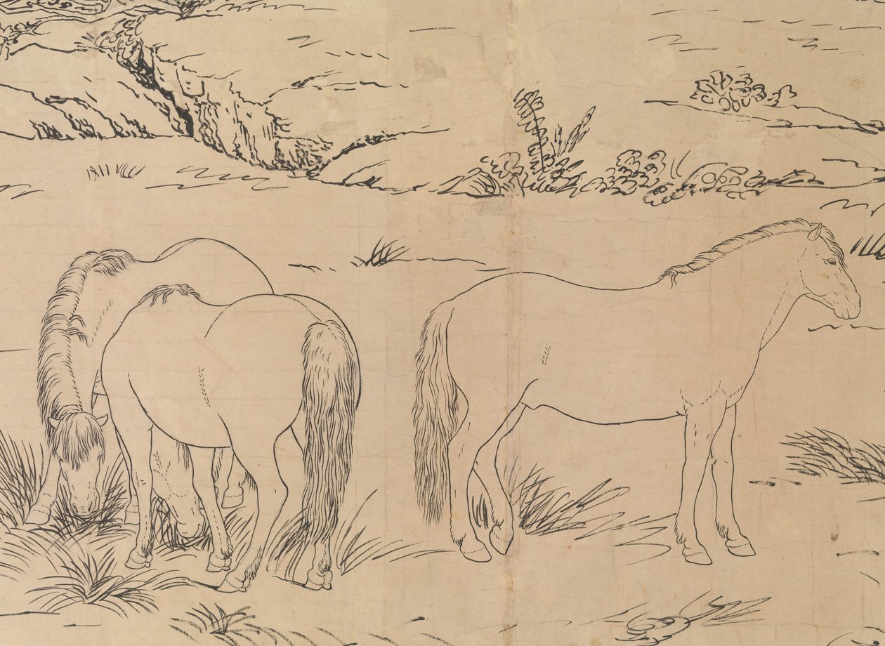 Honderd paarden door Giuseppe Castiglione