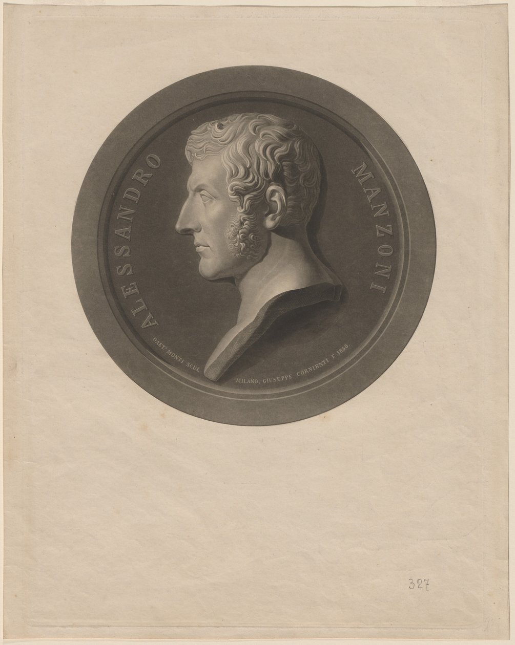 Alessandro Manzoni door Giuseppe Cornienti, after Gaetano Monti