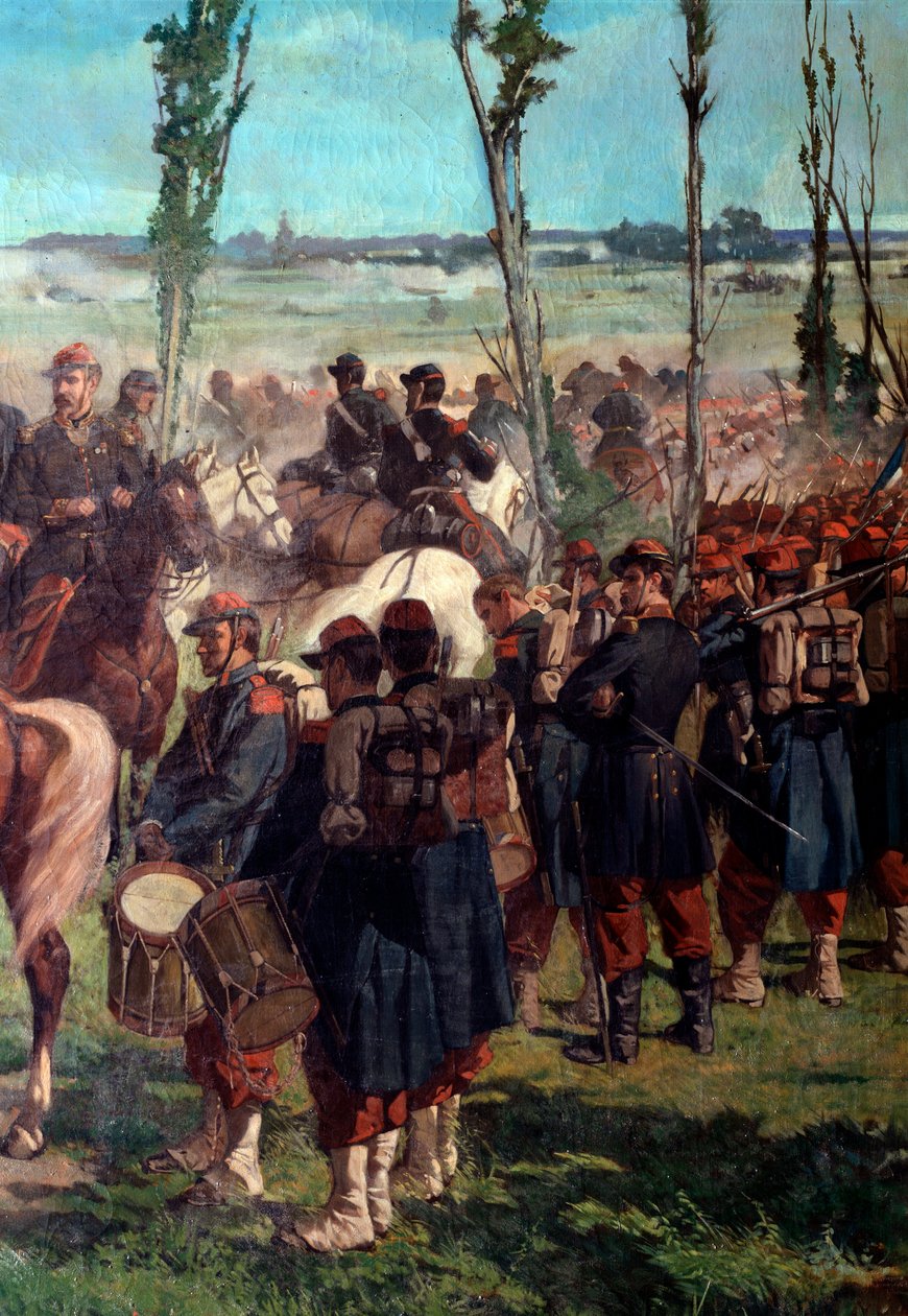 Het Italiaanse kamp (detail van de slag bij Magenta in 1859) door Giuseppe Fattori