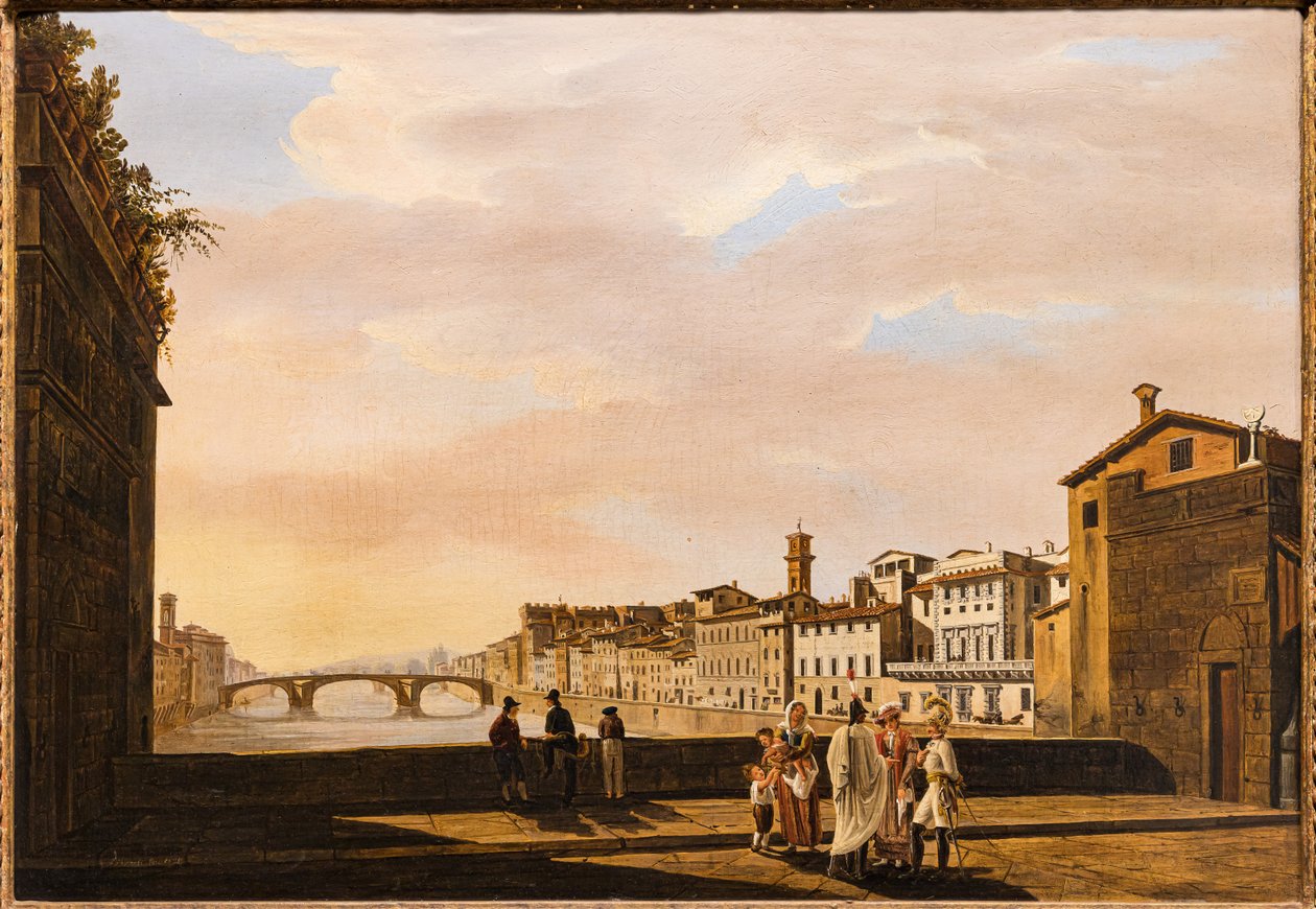 Uitzicht vanaf Ponte Vecchio door Giuseppe Gherardi