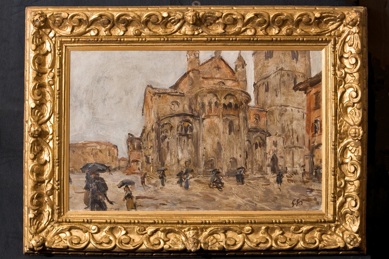 Piazza Grande in de Regen door Giuseppe Graziosi