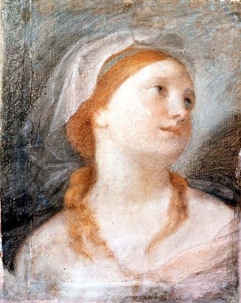 Studie van het hoofd van een jonge vrouw met rood haar door Giuseppe Maria (circle of) Crespi