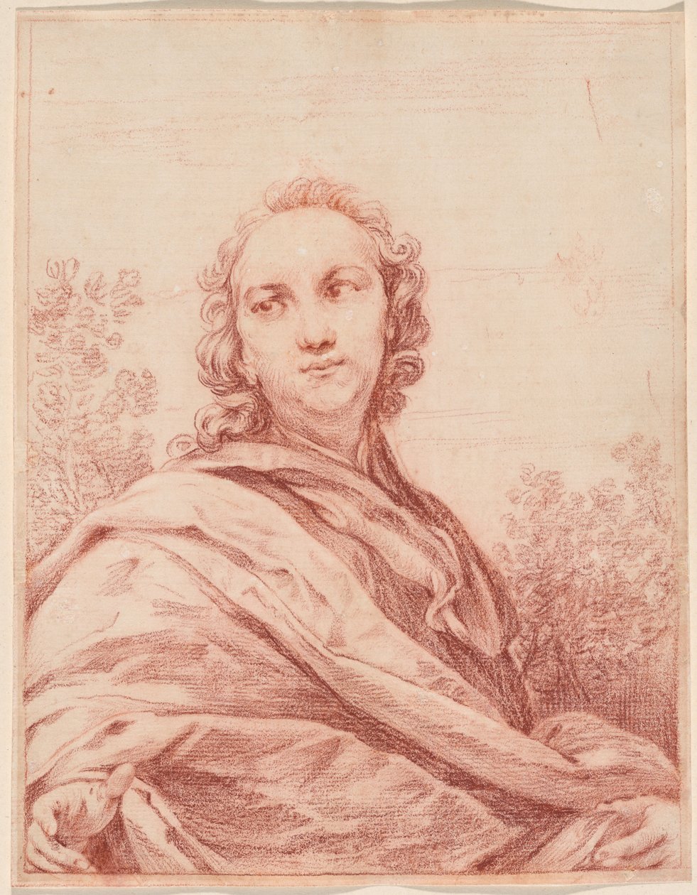 Portret van een man door Giuseppe Maria Crespi