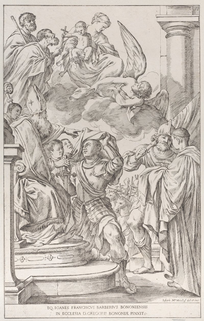 Plaat 11: Sint Willem van Aquitanië door Giuseppe Maria Mitelli