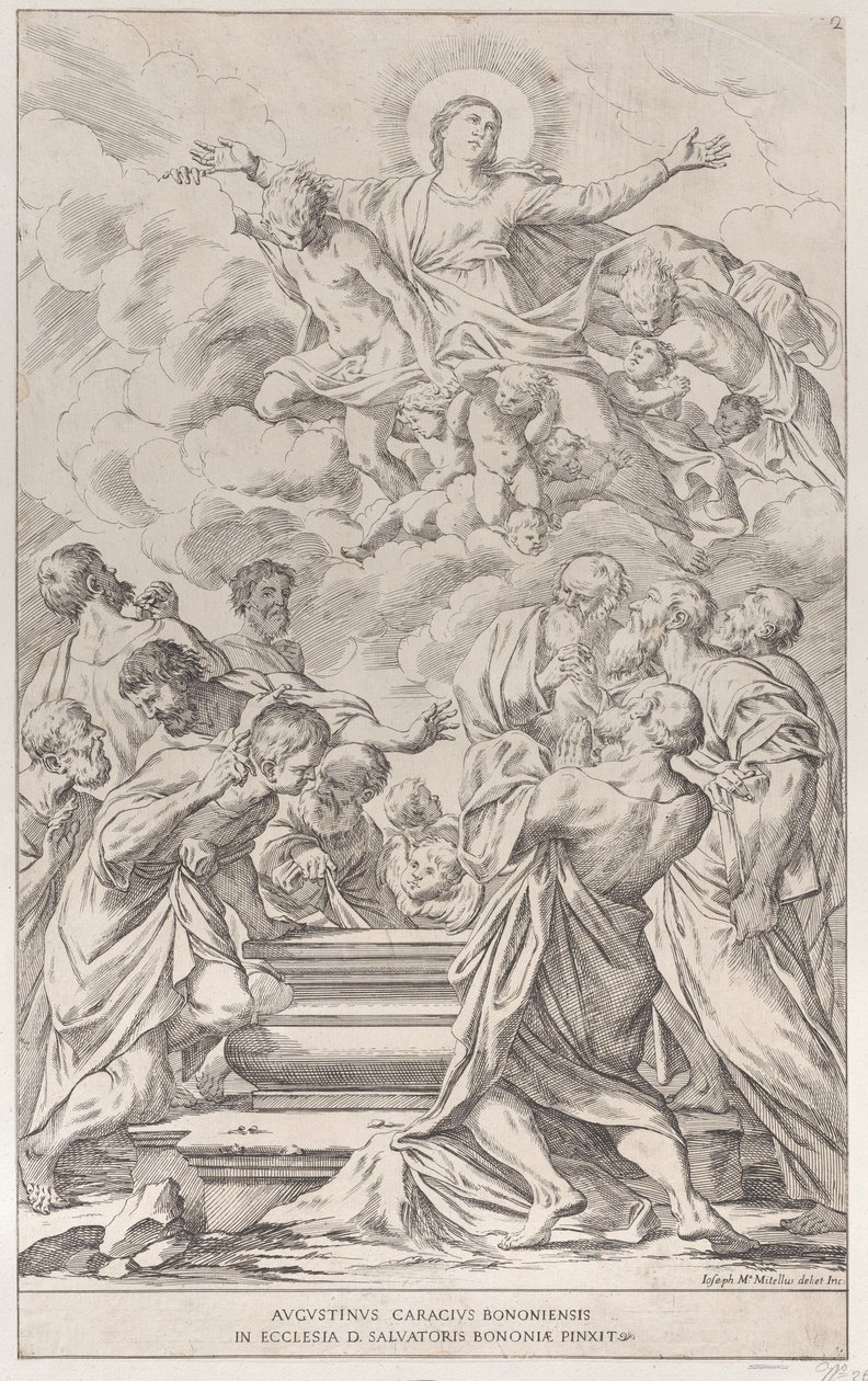 Plaat 2: de Hemelvaart van de Maagd, 1678 door Giuseppe Maria Mitelli