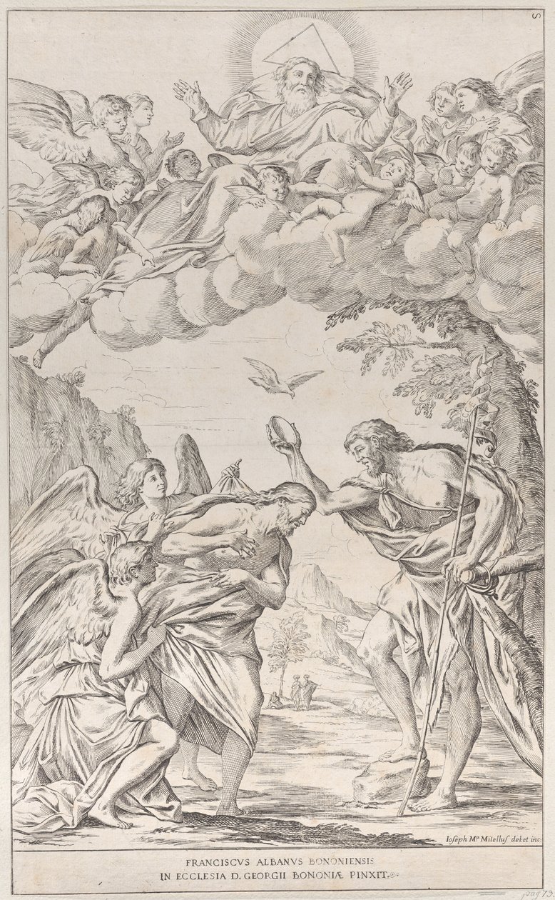 Plaat 8: de doop van Christus door Giuseppe Maria Mitelli