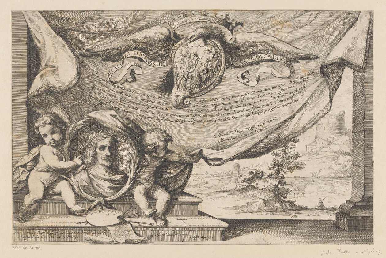 Ode aan kunstenaar Guercino door Giuseppe Maria Roli