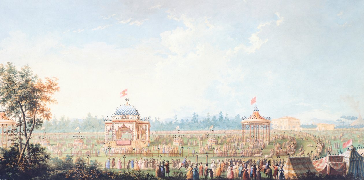 Race bij Cascine, door Giuseppe Maria Terreni (1739-1811), Italië door Giuseppe Maria Terreni