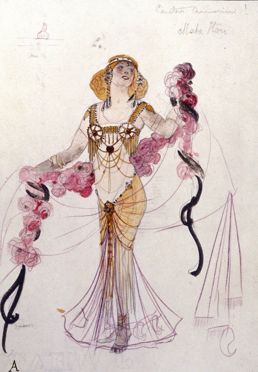 Mata Hari kostuum ontworpen door Giuseppe Palanti (1881-1946) in 1912 voor het bal 