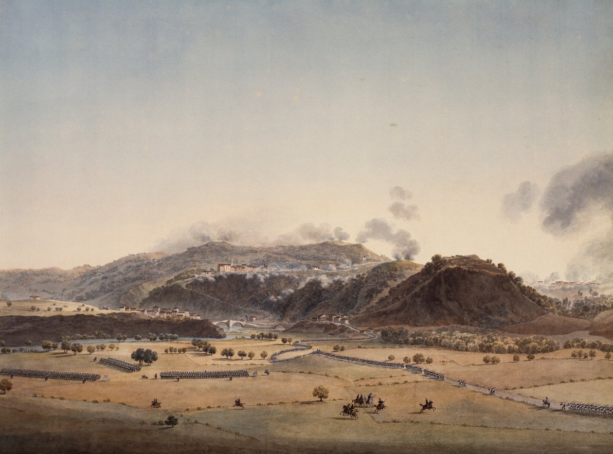 Slag bij Dego, aanval door de divisies van Massena en Laharpe, 14 april door Giuseppe Pietro Bagetti