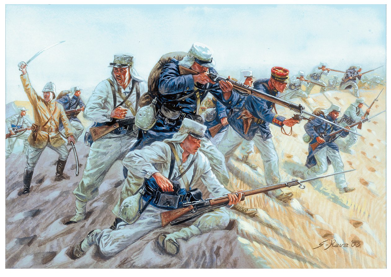 Marche ou creve Soldaten van het Franse Vreemdelingenlegioen - Illustratie door Giuseppe Rava door Giuseppe Rava