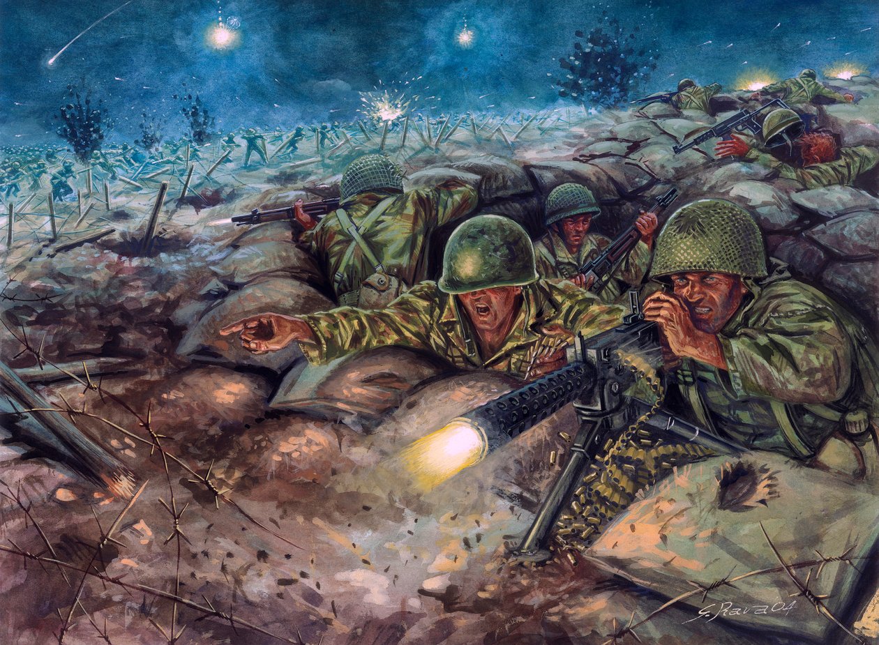 De slag bij Dien Bien Phu tussen het Franse leger en dat van de Viet Minh door Giuseppe Rava