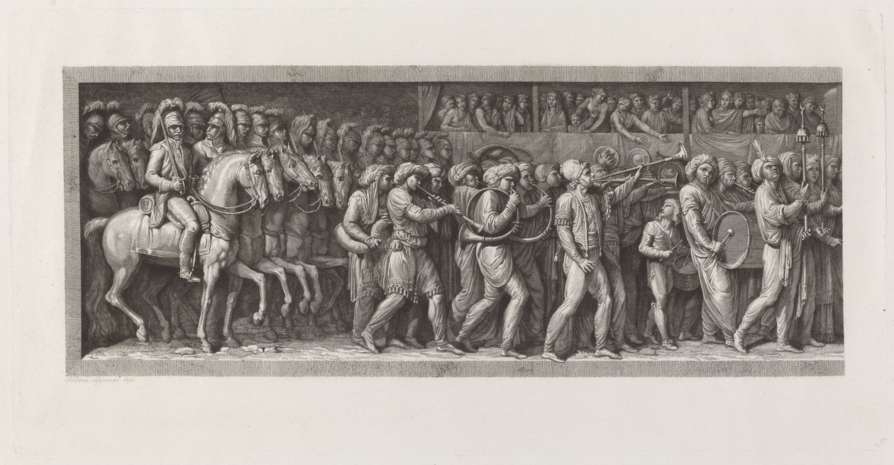 De intocht van de Fransen in Milaan, 15 mei 1796 door Giuseppe Rosaspina, after Andrea Appiani