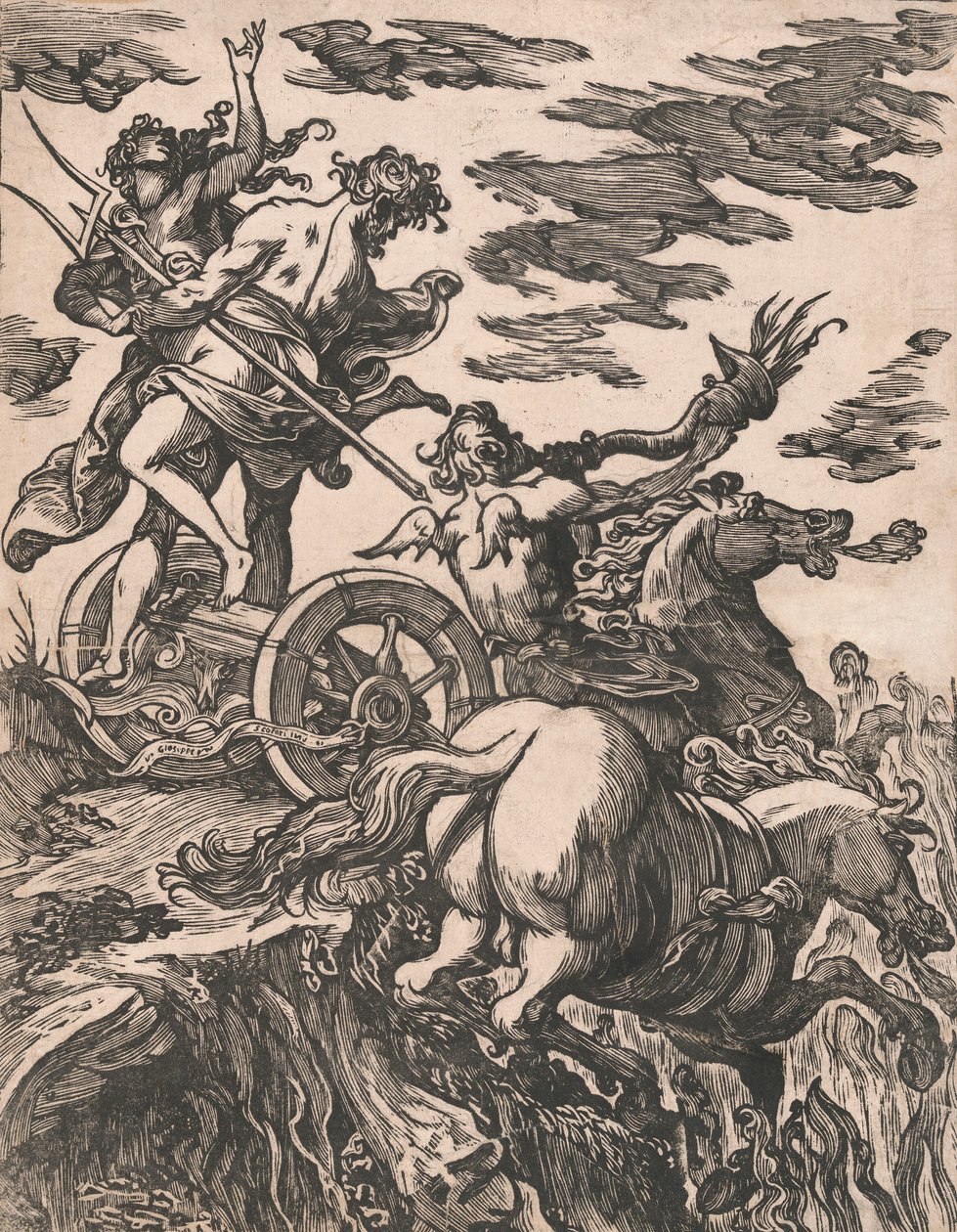 De Ontvoering van Persephone met Pluto te Paard Rechts door Giuseppe Scolari
