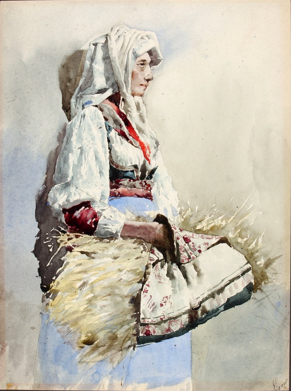 Italiaanse boerin door Giuseppe Signorini