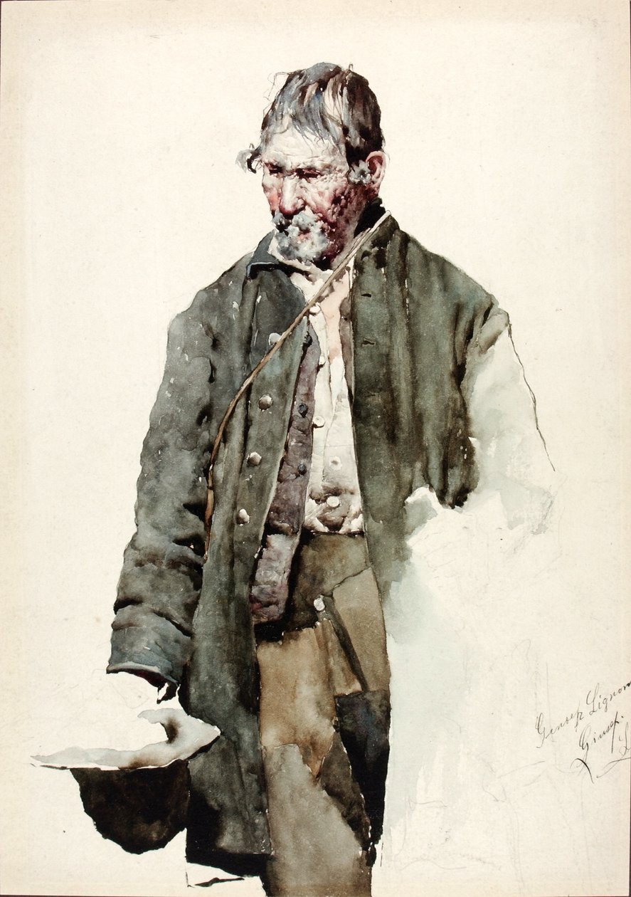 Studie van een oude man door Giuseppe Signorini