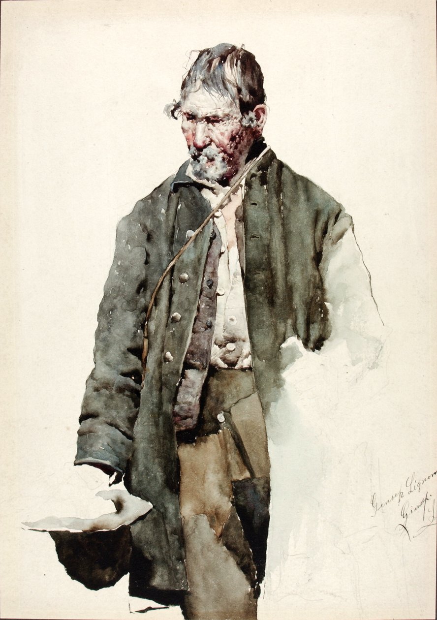 Studie van een oude man door Giuseppe Signorini