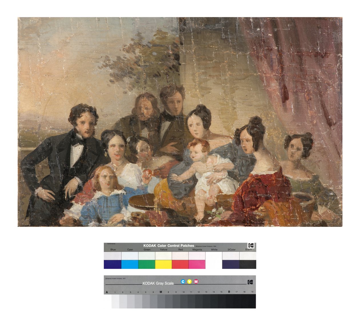 Sinigallia Familie, schets, 1840s door Giuseppe Tominz