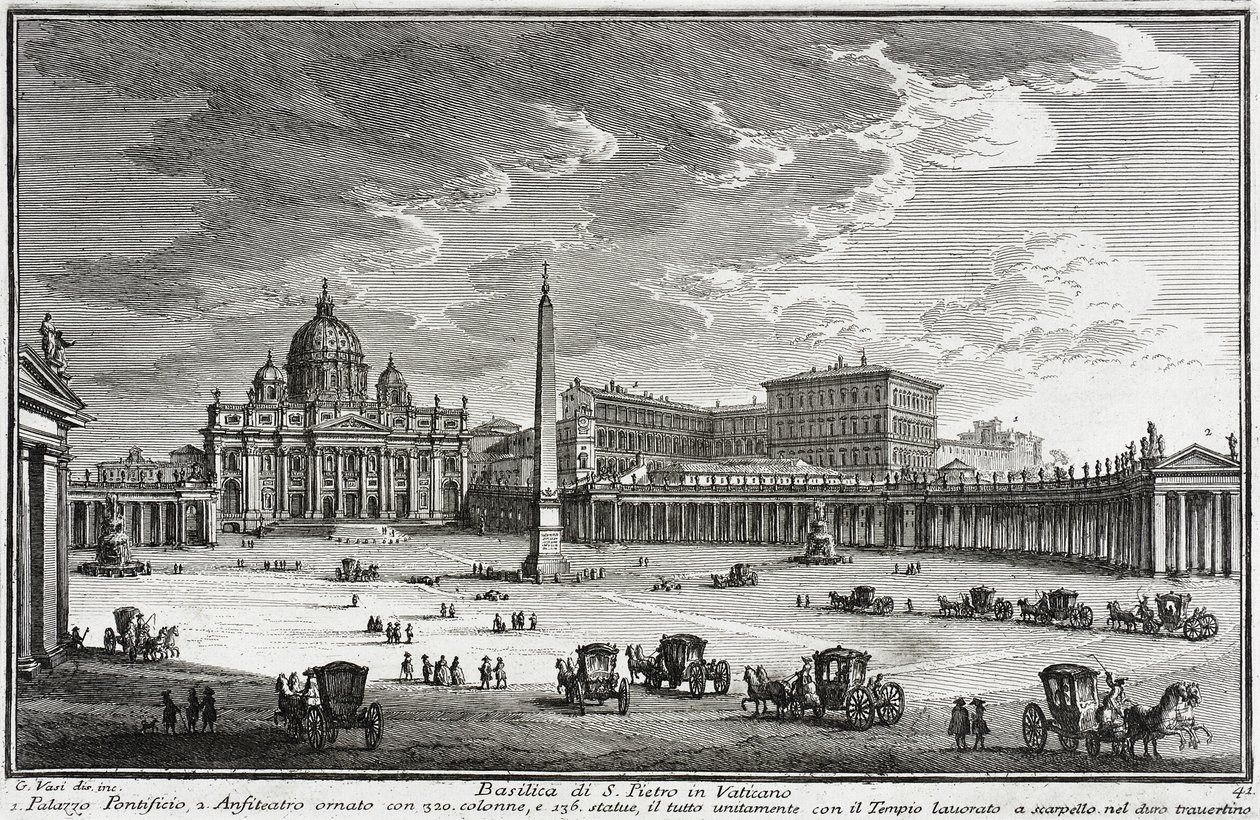 Basiliek van Sint-Pieter, Vaticaan, ca. 1753 door Giuseppe Vasi