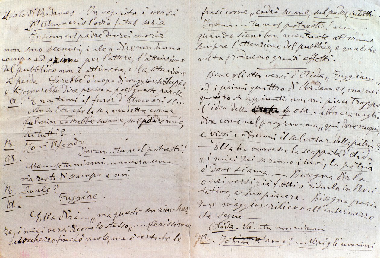 Handgeschreven brief van Giuseppe Verdi aan Aida librettist Antonio Ghislanzoni door Giuseppe Verdi