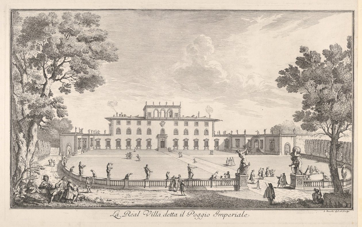 De Koninklijke Villa genaamd il Poggio Imperiale, 1744 door Giuseppe Zocchi