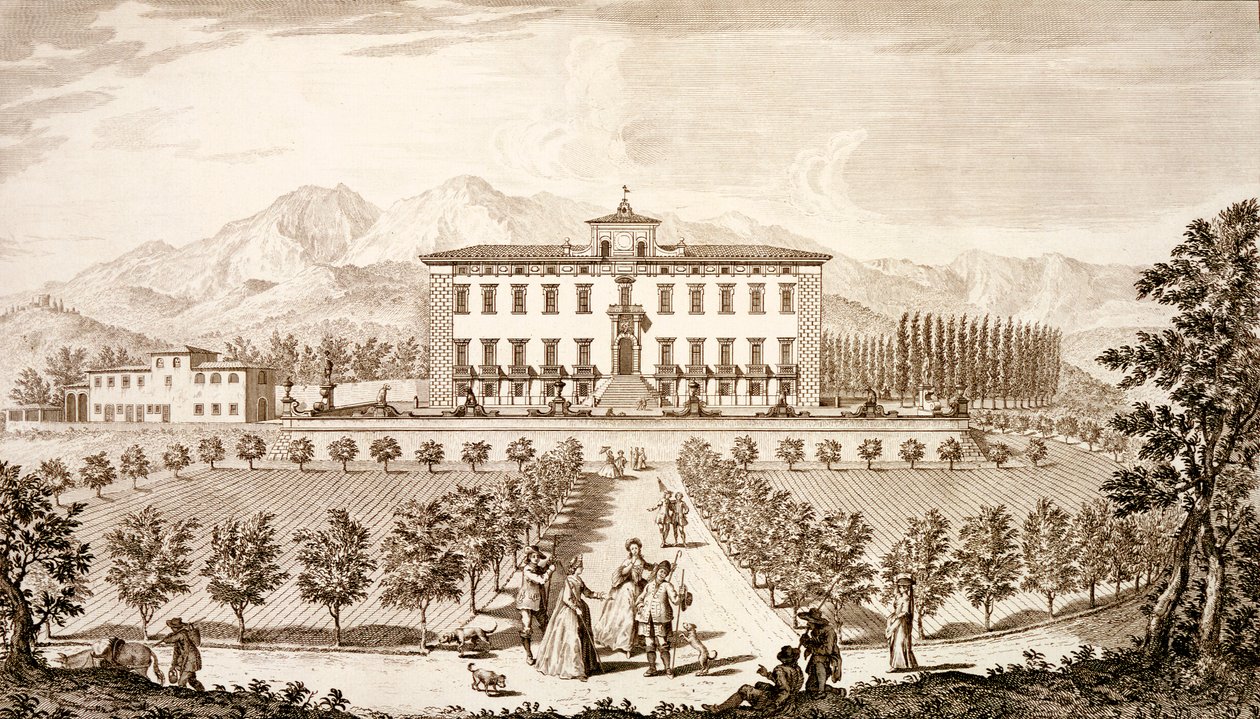 Uitzicht op de Villa del Barone, uit 
