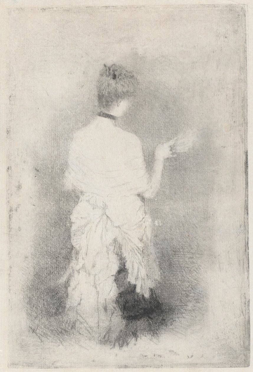 Elegante jonge vrouw van achteren gezien door Giuseppe de Nittis