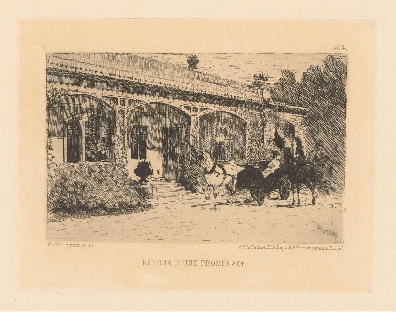 Thuiskomst van de wandelrit door Giuseppe de Nittis