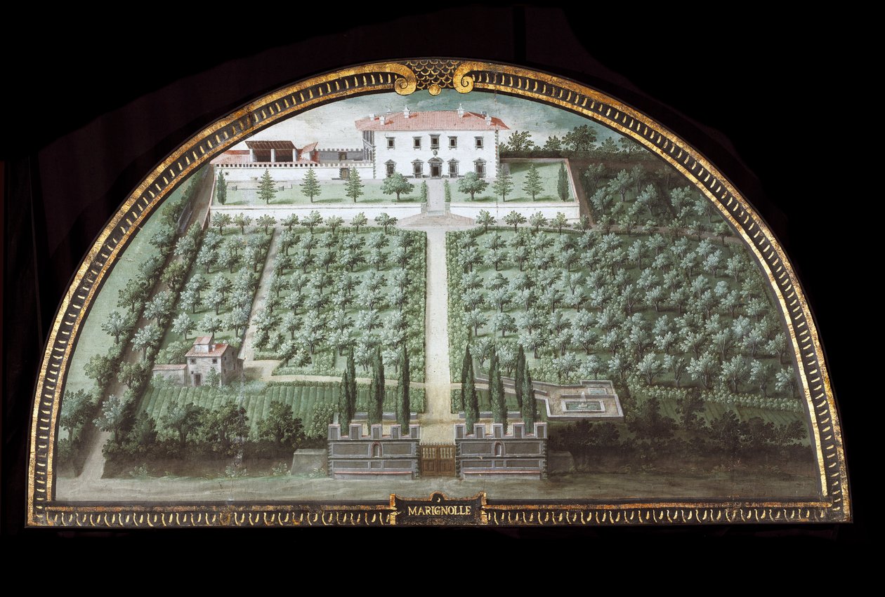Uitzicht op Villa di Marignolle nabij Florence, Italië door Giusto Utens