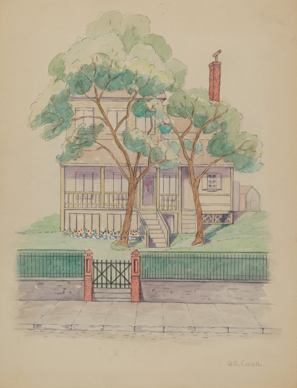 Stewart House, ca. 1936 door Gladys Cook