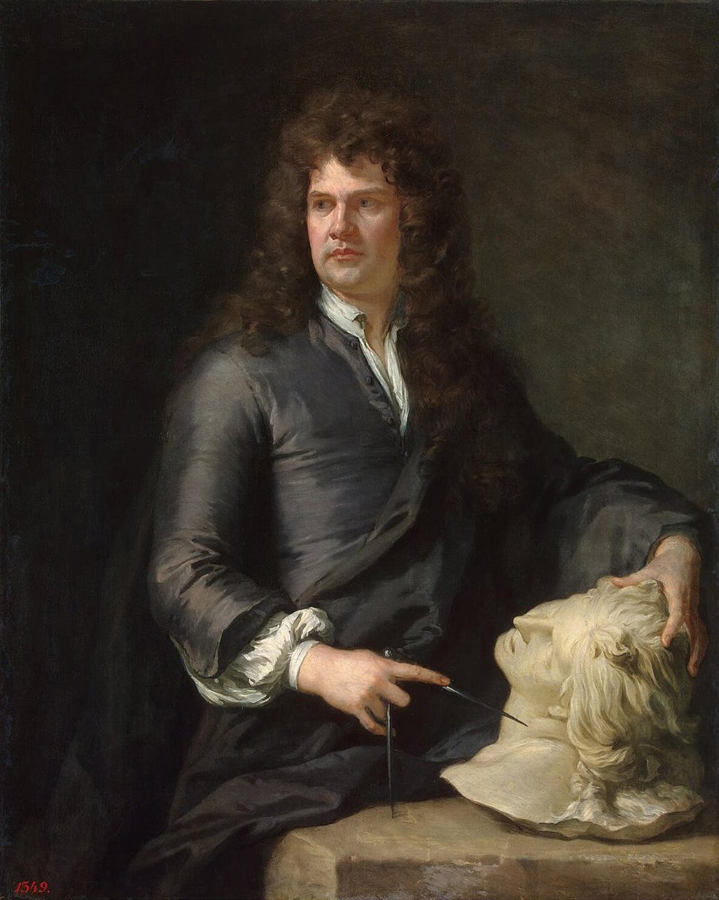 Grinling Gibbons, c.1690 door Godfrey Kneller
