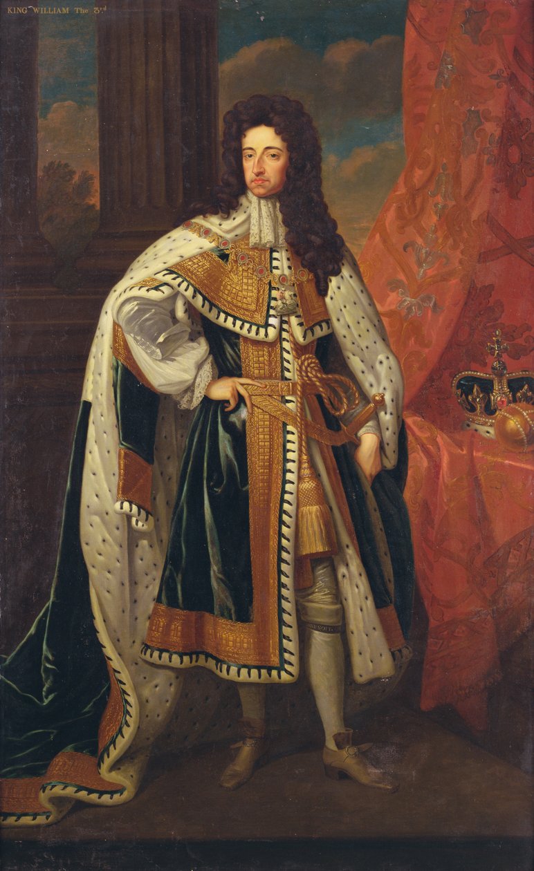 Koning Willem in staatsgewaden, ca.1690 door Godfrey (after) Kneller
