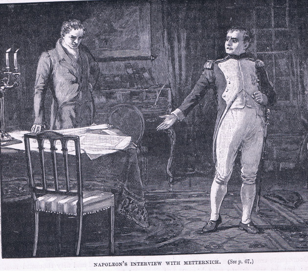 Napoleons ontmoeting met Metternich door Godfrey C. Hindley