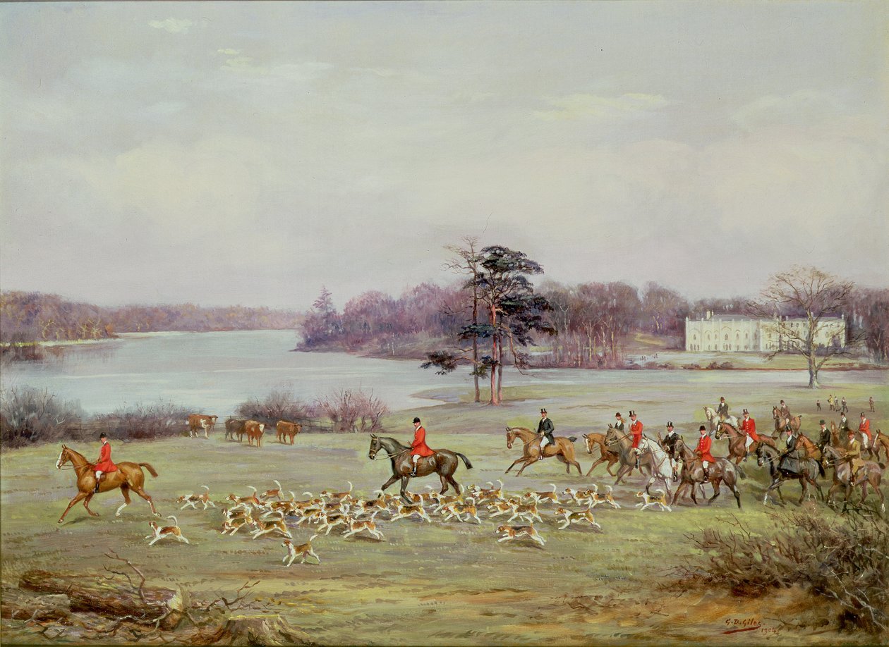 De Zuid-Cheshire Jacht in Combermere Park, 1904 door Godfrey Douglas Giles