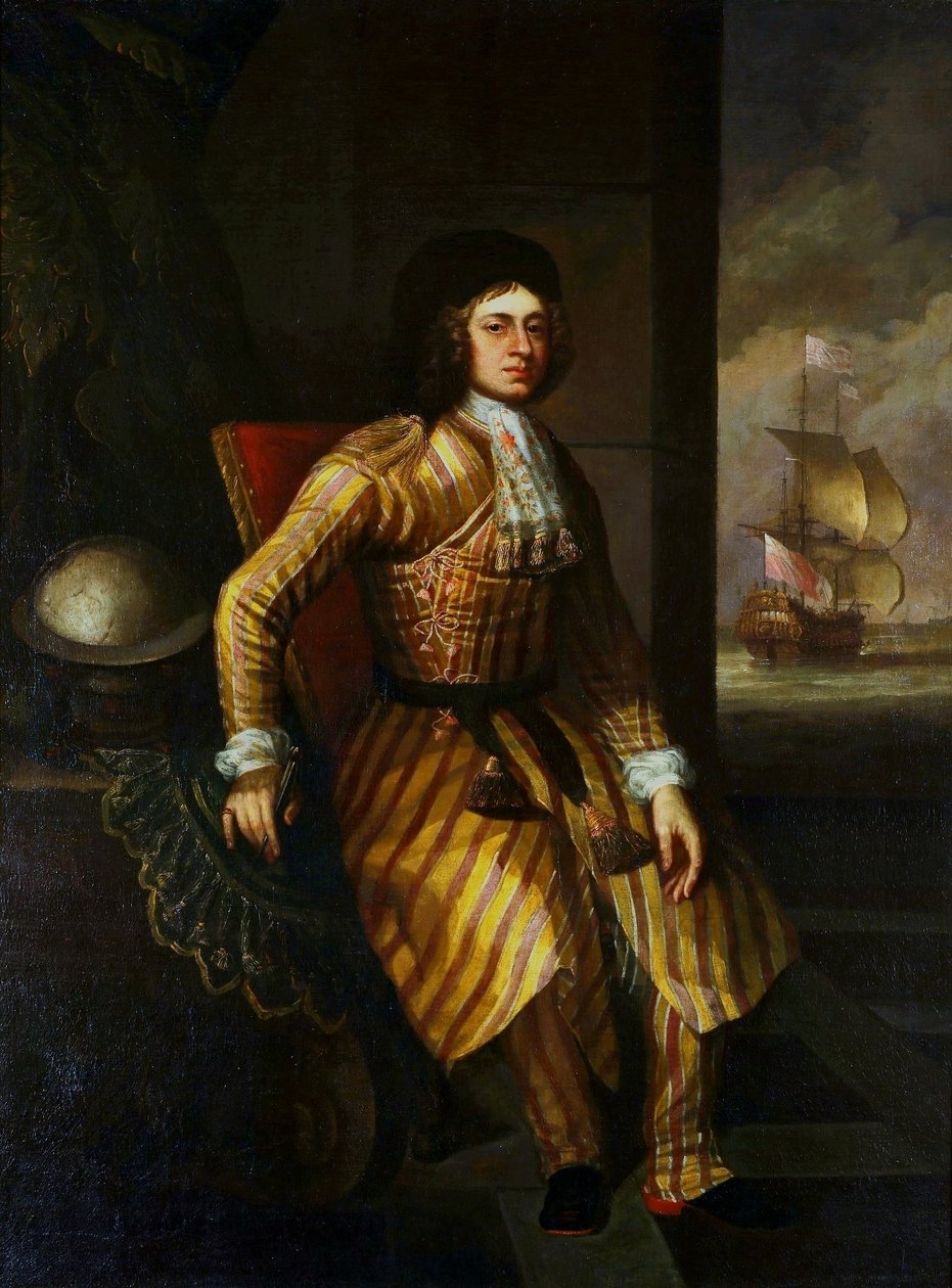 Portret van een reiziger. door Godfrey Kneller