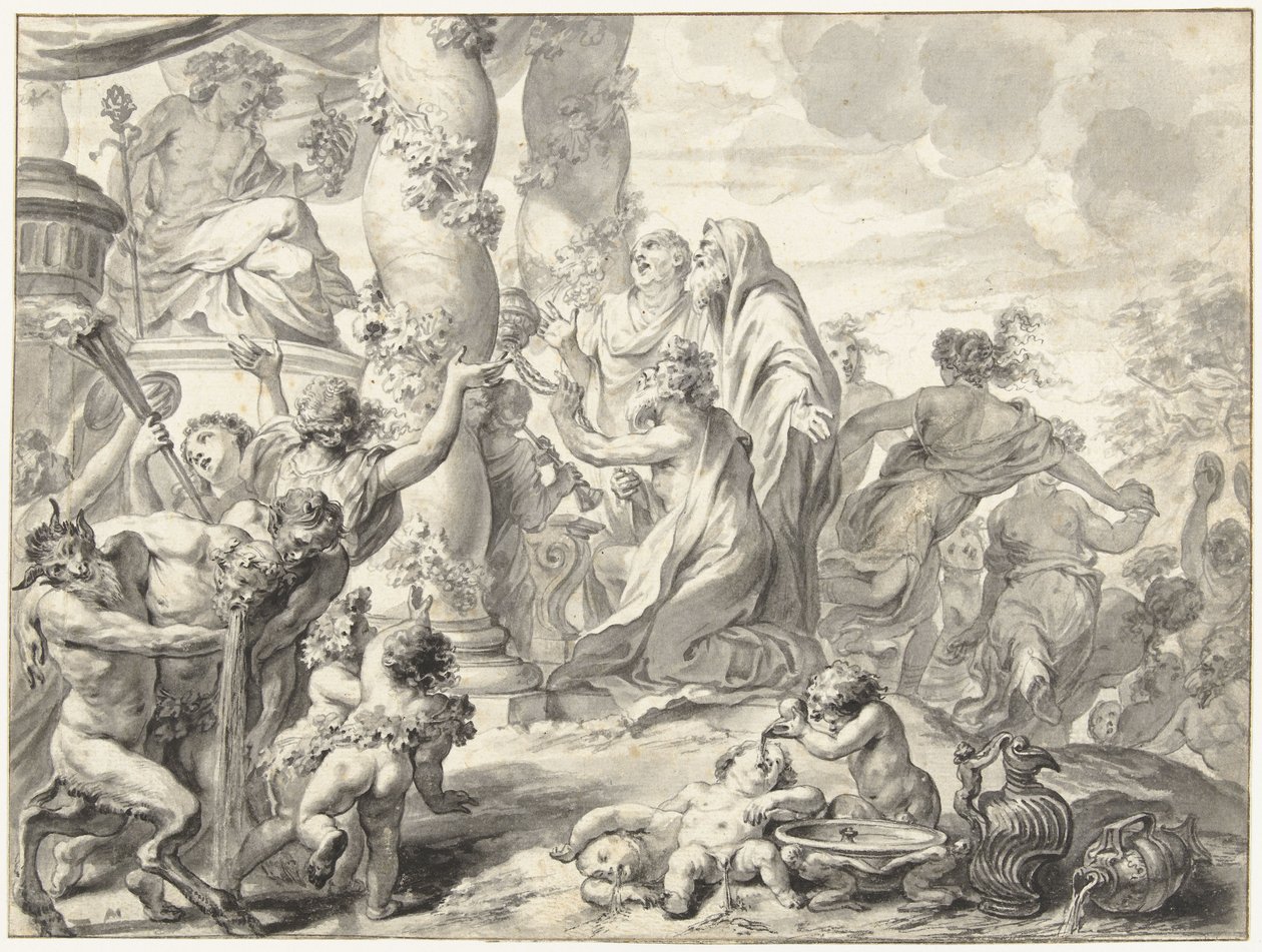 Het offer van Bacchus door Godfried Maes