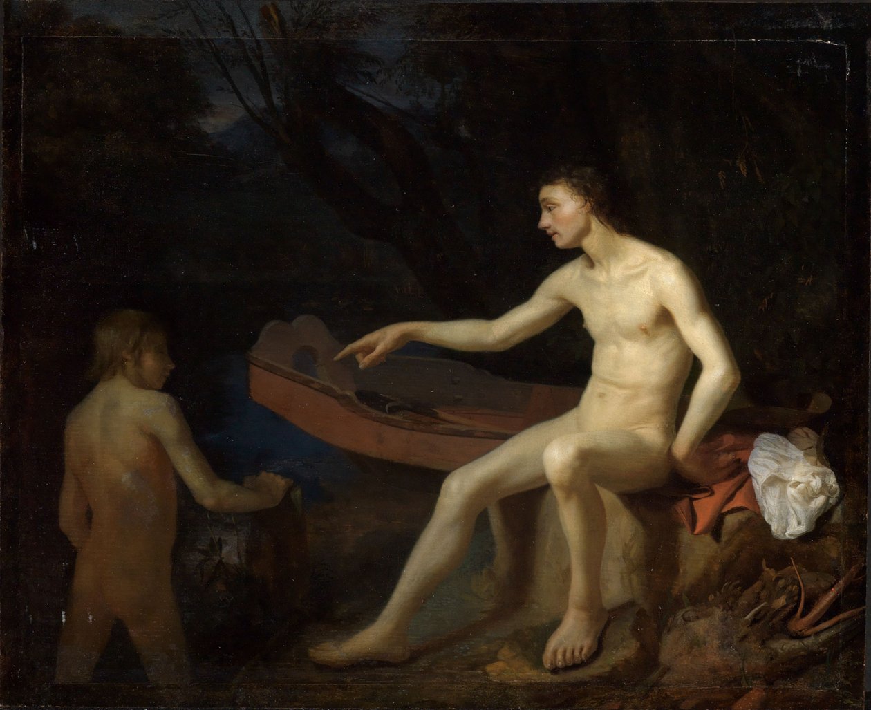 De twee badenden door Godfried Schalcken