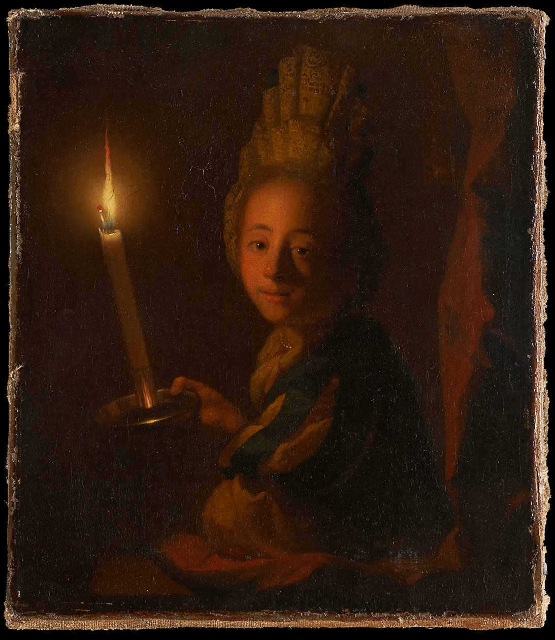 Meisje met brandende kaars door Godfried Schalcken