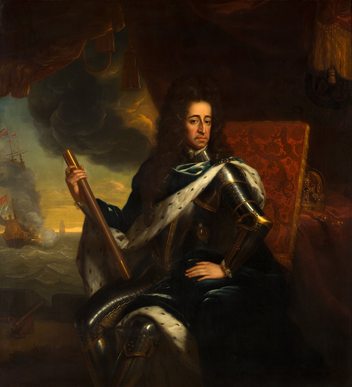 Portret van stadhouder-koning Willem III (1650-1702) door Godfried Schalcken
