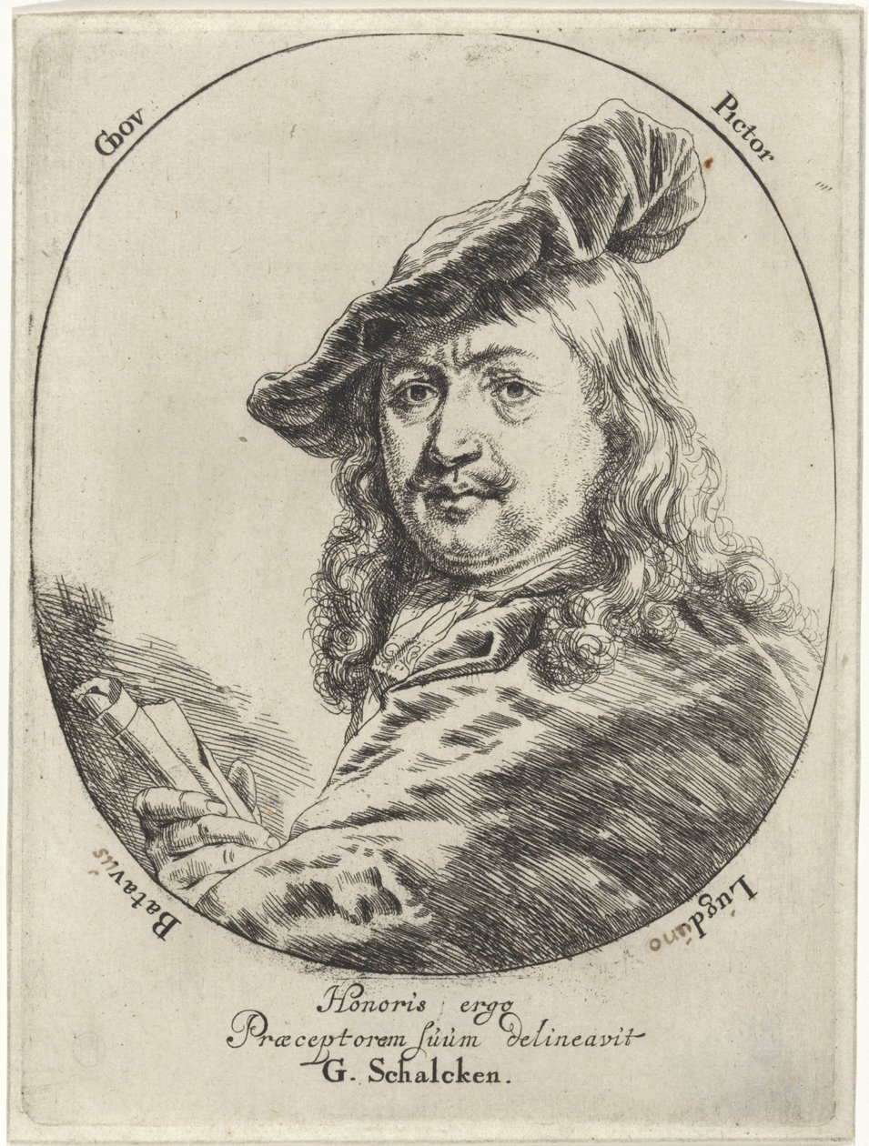 Portret van Gerard Dou door Godfried Schalcken