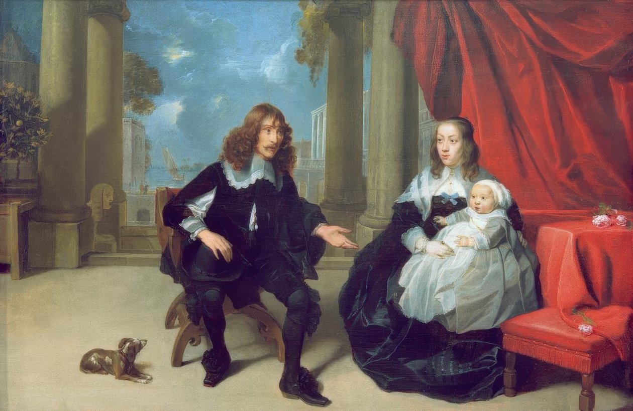 Een familie op het terras door Gonzales Coques