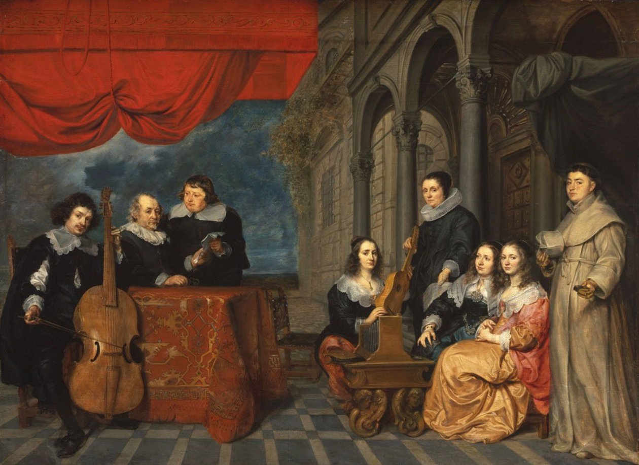 Portret van de familie Duarte door Gonzales Coques