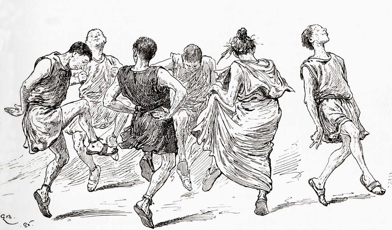 Een scène uit William Shakespeares toneelstuk Een Midzomernachtsdroom, Act V, Scene 1, Een Dans, uit De Werken van William Shakespeare, gepubliceerd 1896 door Gordon Frederick Browne