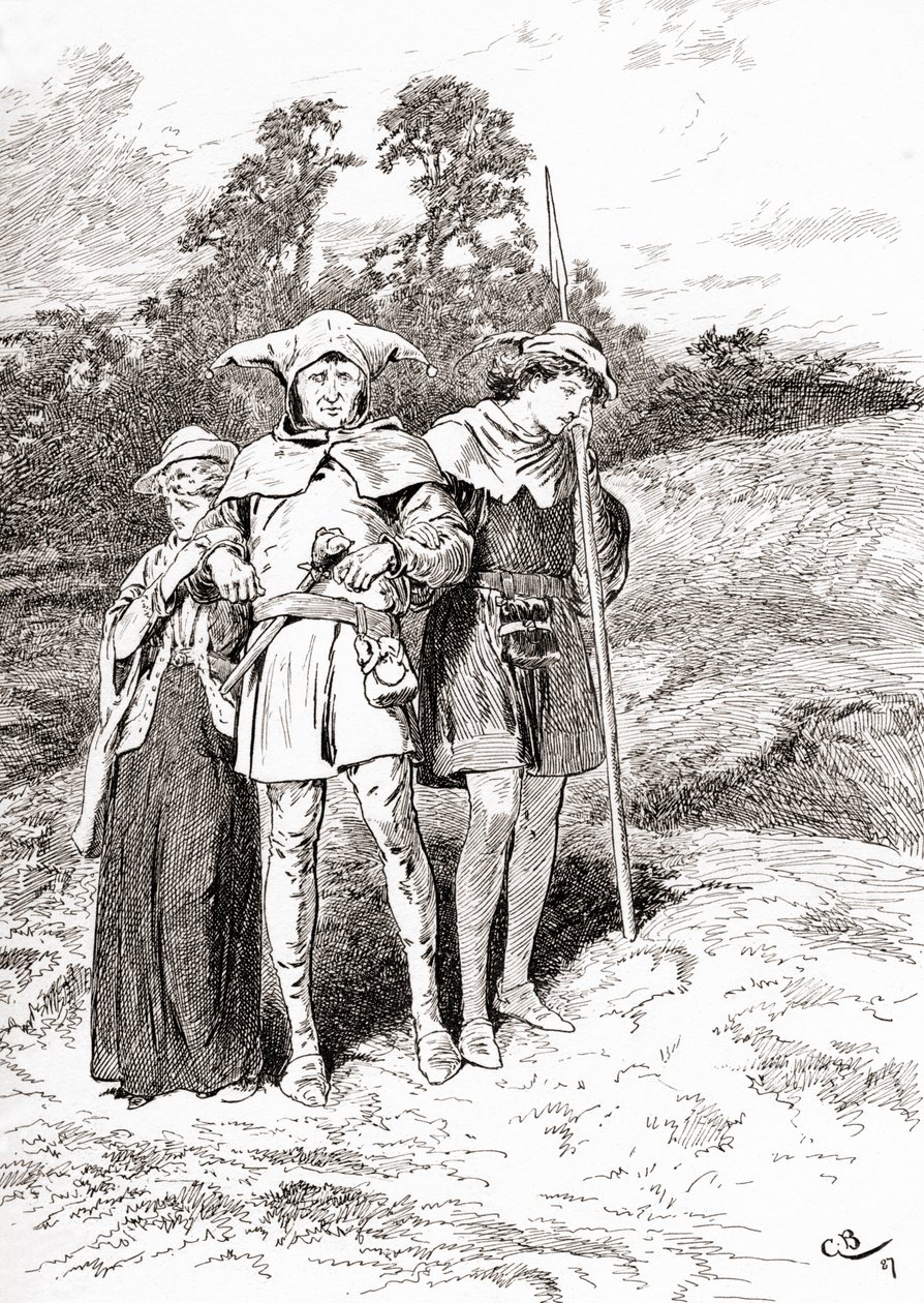 Een scène uit William Shakespeares toneelstuk As You Like It, Act II, Scene IV door Gordon Frederick Browne