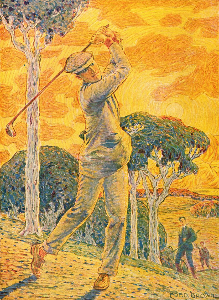 Golf, omslagillustratie voor Vie au Grand Air, 15 september 1919 door Gordon Frederick Browne