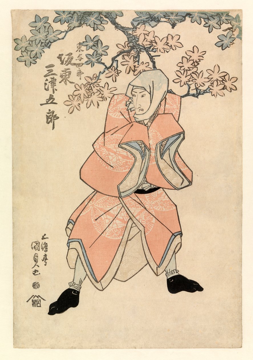 Acteur Bando Mitsugoro III, in de rol van Tokoshiro of mogelijk Dojishiro, ca. 1808-25 door Gototei Kunisada