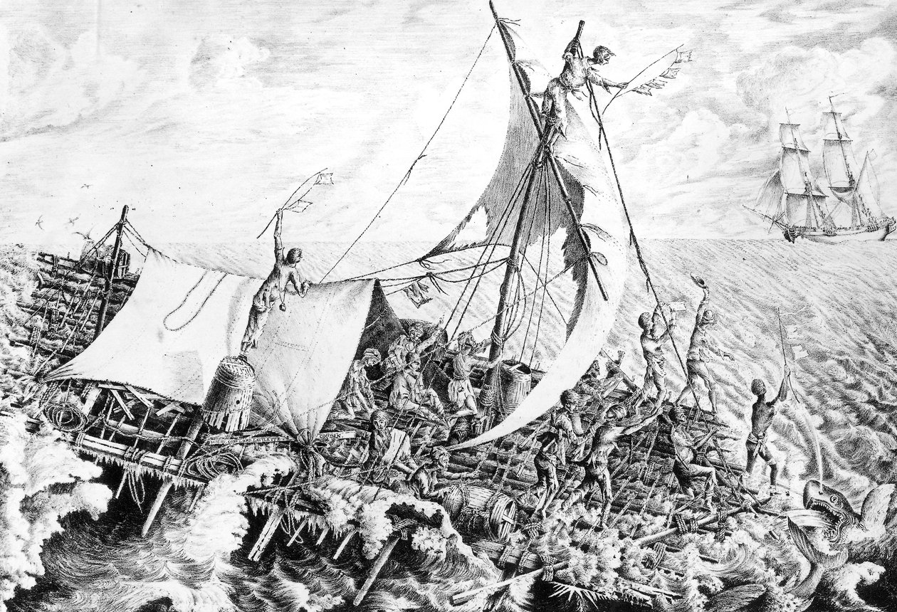 Vlot van de Medusa juli 15 door Gottfried or Godefroy Engelmann