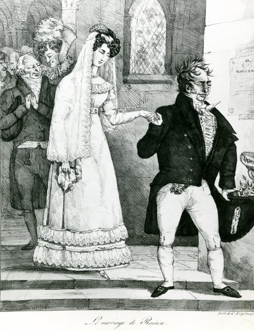 Het huwelijk van gemak, 1822 door Gottfried or Godefroy Engelmann