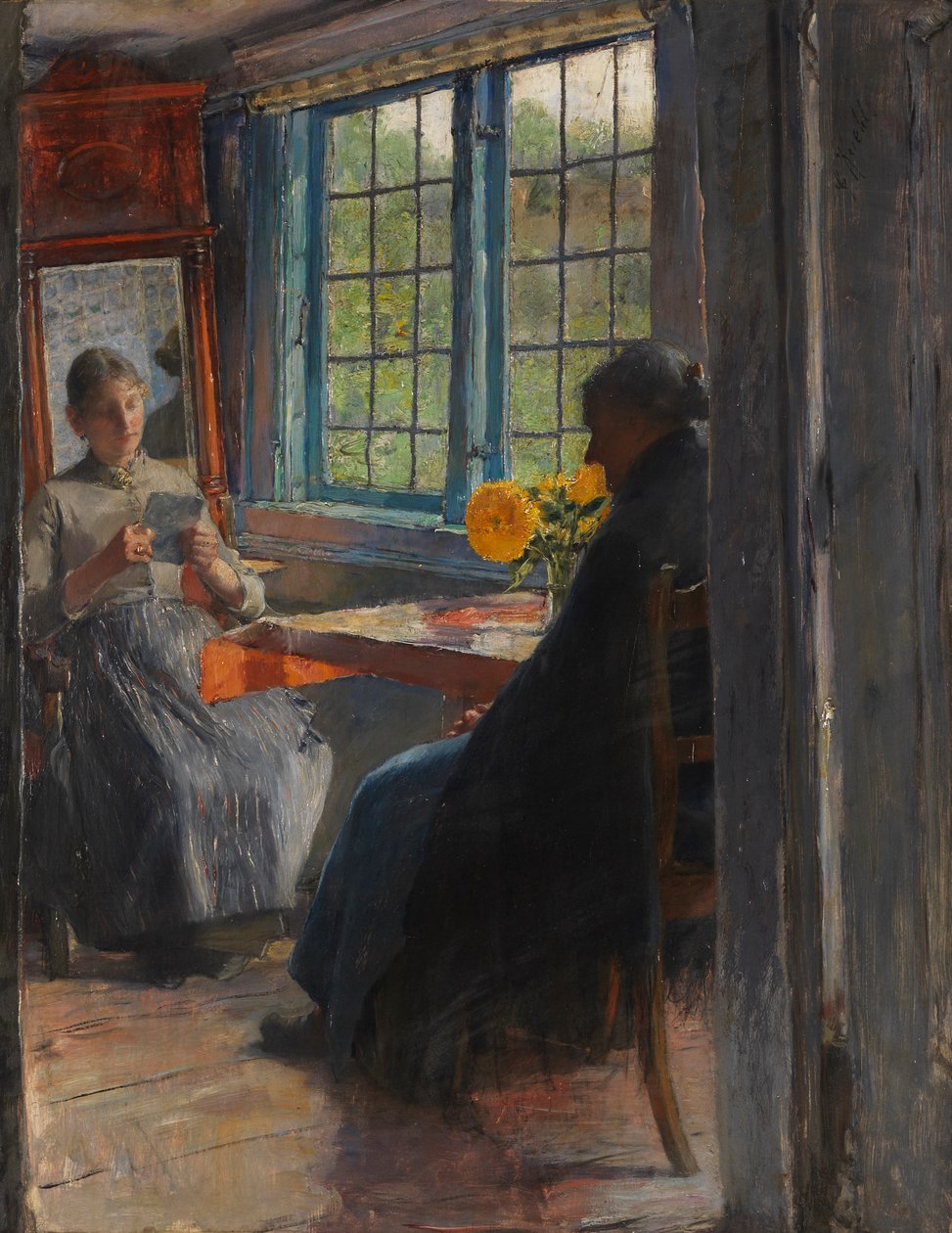 Vrouwen bij het tuinraam, c. 1890 door Gotthardt Kuehl